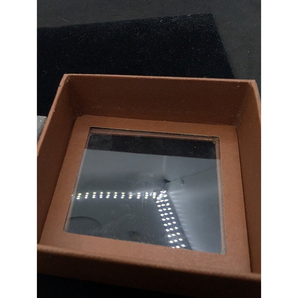 COACH Signature Circle Logo rhinestone Silver Necklace Open Damaged Box - Picture 4 of 12